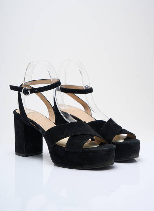 Sandales/Nu pieds noir WHAT FOR pour femme