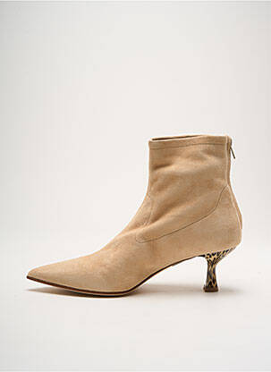 Bottines/boots bout pointu talon de 4 à 6cm beige FRU.IT femme