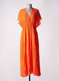 Robe longue coupe évasée manches courtes orange IN WEAR femme