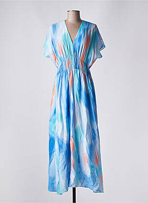 Robe longue manches courtes manches courtes bleu IN WEAR femme