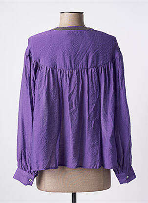 Chemisier col mao manches longues violet SEE U SOON femme