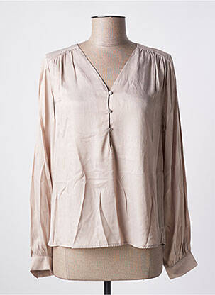 Blouse poignets boutonnés avec fente manches longues gris KAFFE femme