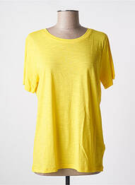 T-shirt stretch manches courtes jaune KAFFE femme