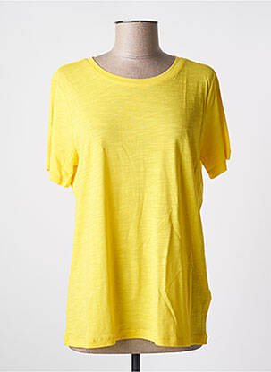 T-shirt stretch manches courtes jaune KAFFE femme