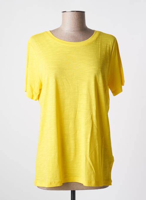 T-shirt stretch manches courtes jaune KAFFE femme