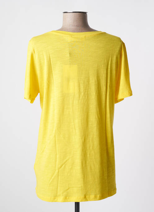 T-shirt stretch manches courtes jaune KAFFE femme