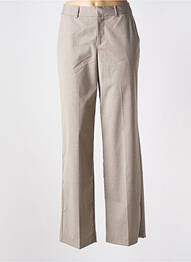 Pantalon droit fermeture zippée sous rabat avec crochet beige KAFFE femme