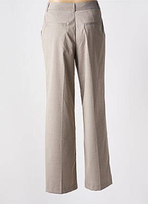 Pantalon droit fermeture zippée sous rabat avec crochet beige KAFFE femme