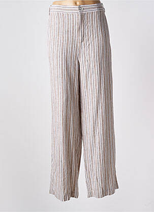 Pantalon flare taille élastique beige IN WEAR femme