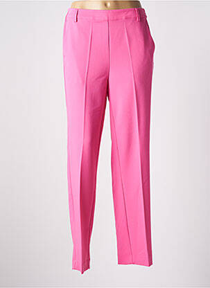 Pantalon droit taille élastique rose fonce KAFFE femme