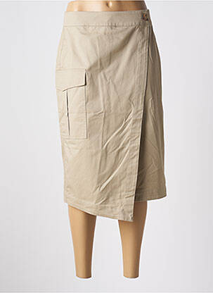 Jupe mi-longue coupe droite beige KAFFE femme