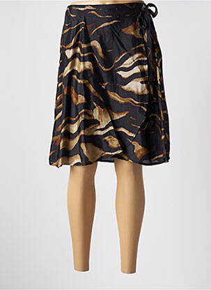 Jupe mi-longue coupe droite noir KAFFE femme