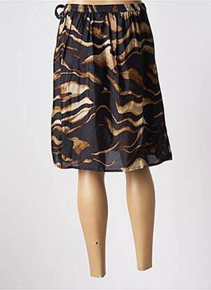 Jupe mi-longue coupe droite noir KAFFE femme