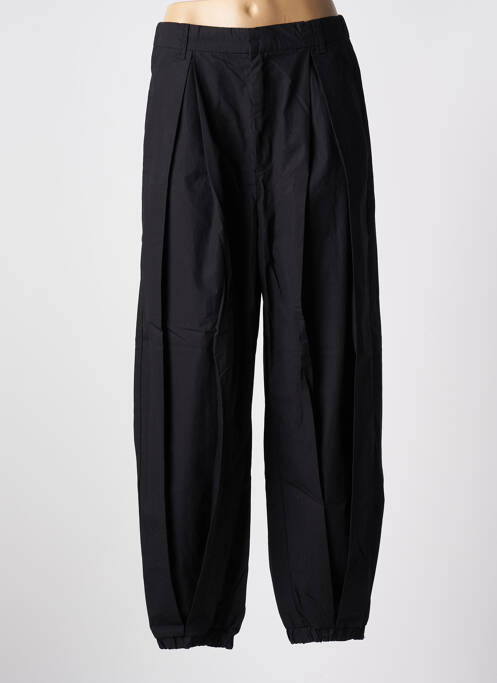 Pantalon droit fermeture zippée sous rabat boutonné noir IN WEAR femme