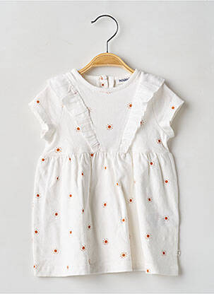 Robe mi-longue manches courtes manches courtes blanc NOUKIE'S fille