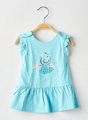 Robe mi-longue manches courtes manches courtes bleu MAYORAL fille