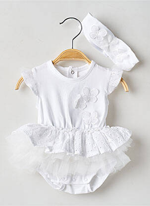 Robe courte manches courtes manches courtes blanc MAYORAL fille