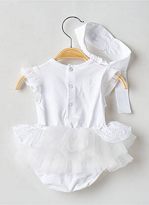 Robe courte manches courtes manches courtes blanc MAYORAL fille