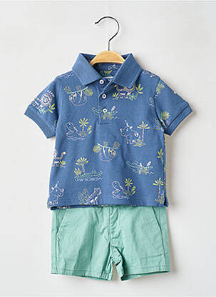 Ensemble short col polo bleu MAYORAL garcon