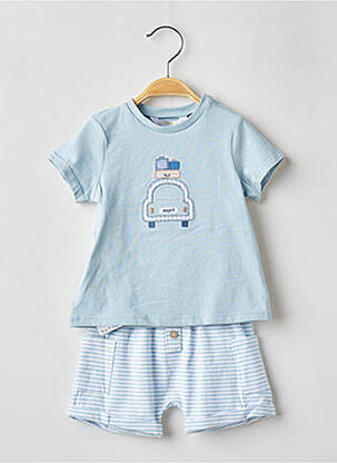 Ensemble short coupe droite bleu MAYORAL garcon