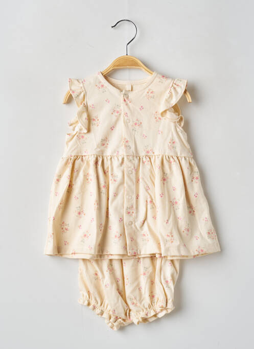 Ensemble short taille élastique jaune PETIT BATEAU fille