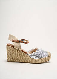 Espadrilles tissage satiné talon de 4 à 6cm argent VANESSA WU femme