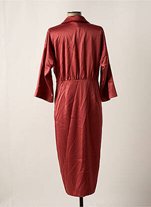 Robe mi-longue manches longues manches longues rouge LENNY B femme