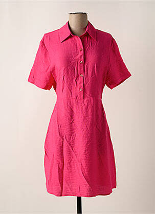 Robe mi-longue manches courtes manches courtes rose AN' GE femme
