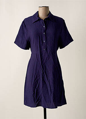 Robe mi-longue manches courtes manches courtes bleu AN' GE femme