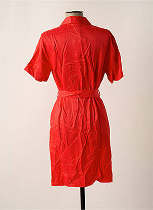 Robe mi-longue manches courtes manches courtes rouge AN' GE femme