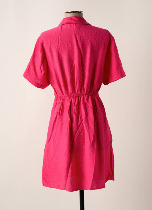 Robe mi-longue manches courtes manches courtes rose AN' GE femme