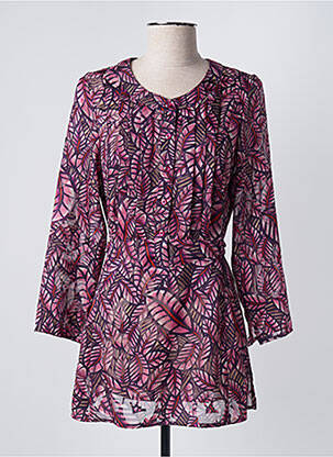 Tunique manches longues légère et transparente violet CHRISTIAN MARRY femme