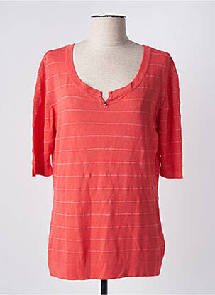 Pull coupe cintrée manches courtes rouge MONTAGUT femme