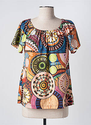 Blouse manches courtes manches courtes orange TELMAIL femme