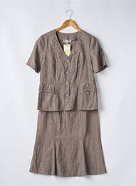 Ensemble jupe fermeture zippée sous rabat avec crochet marron TELMAIL femme