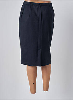 Jupe mi-longue taille à pinces bleu CHRISTIAN MARRY femme