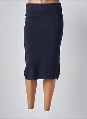 Jupe mi-longue stretch bleu MONTAGUT femme