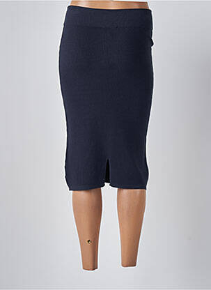 Jupe mi-longue stretch bleu MONTAGUT femme