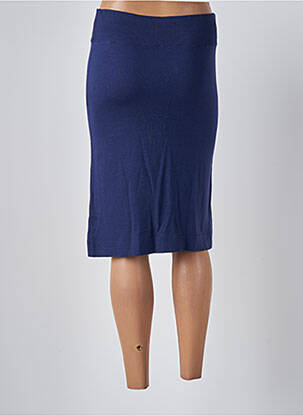 Jupe mi-longue stretch bleu MONTAGUT femme