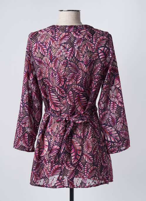 Tunique manches longues tissage crêpe violet CHRISTIAN MARRY femme