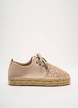 Espadrilles tissage satiné talon plat jusqu'à 3cm beige ELUE PAR NOUS femme