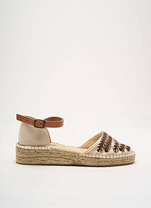 Espadrilles bout rond talon plat jusqu'à 3cm beige ELUE PAR NOUS femme