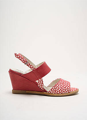 Sandales/nu pieds matière lisse talon de 4 à 6cm rouge DE CI DE LA femme