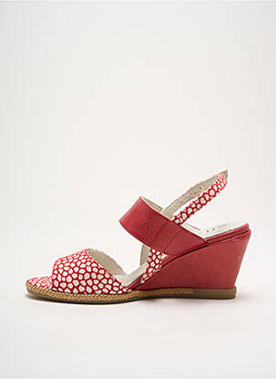 Sandales/nu pieds tissage satiné talon de 4 à 6cm rouge DE CI DE LA femme