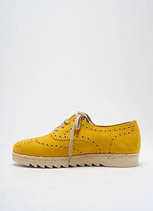Derbies nubuck talon plat jusqu'à 3cm jaune MKD femme
