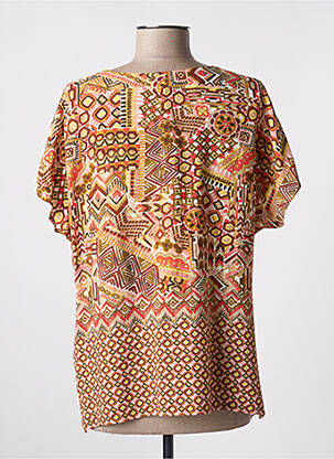 Blouse tissage popeline manches courtes orange MERI & ESCA femme