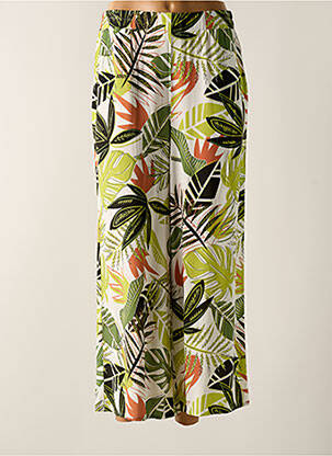 Pantalon large tissage popeline taille haute vert MERI & ESCA femme