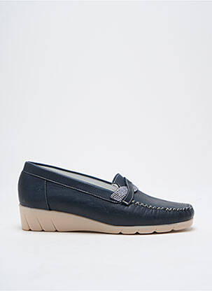 Mocassins tissage satiné talon plat jusqu'à 3cm bleu PEDI GIRL femme