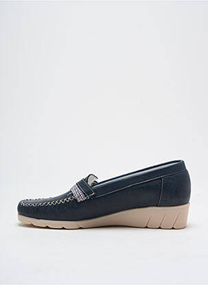 Mocassins tissage satiné talon plat jusqu'à 3cm bleu PEDI GIRL femme
