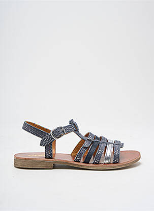 Sandales/nu pieds tissage satiné chiquet bleu GBB fille